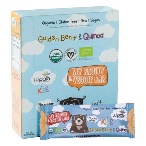 Фруктово-овощные батончики Wipala Snacks физалис-киноа 12 шт по 25 г в Магнолия