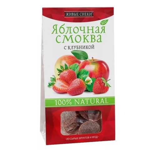 Смоква Живые снеки яблочная с клубникой 60 г в Магнолия