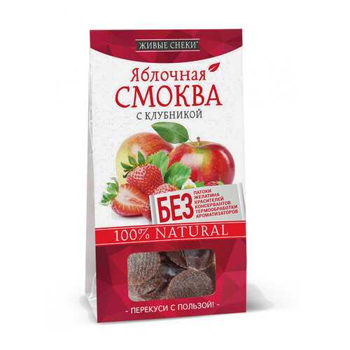 Яблочная смоква Живые снеки с клубникой 4*60 г в Магнолия