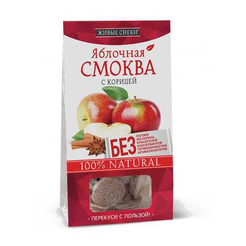 Яблочная смоква Живые снеки с корицей 4*60 г в Магнолия