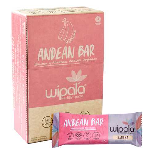 Злаково-фруктовые батончики Wipala Snacks банан-киноа 16 шт по 35 г в Магнолия