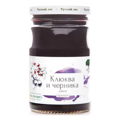 Джем Русский лес клюква и черника премиум 220 г в Магнолия