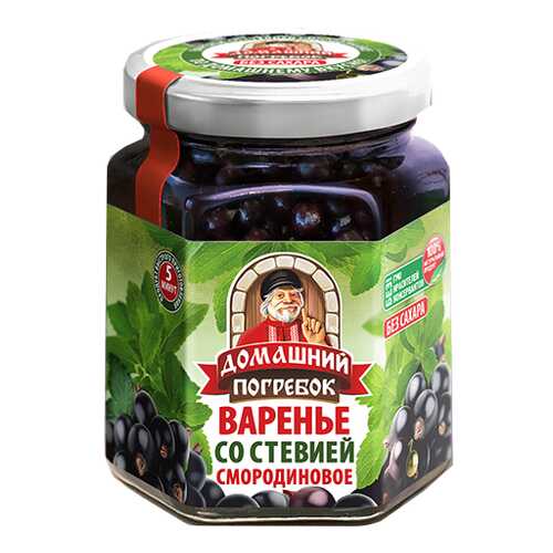 Варенье Домашний Погребок со стевией из смородины 200 г в Магнолия
