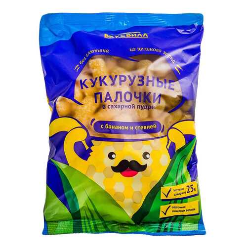 Палочки кукуруз. в сах.пудре с бананом и стев. 95 г в Магнолия