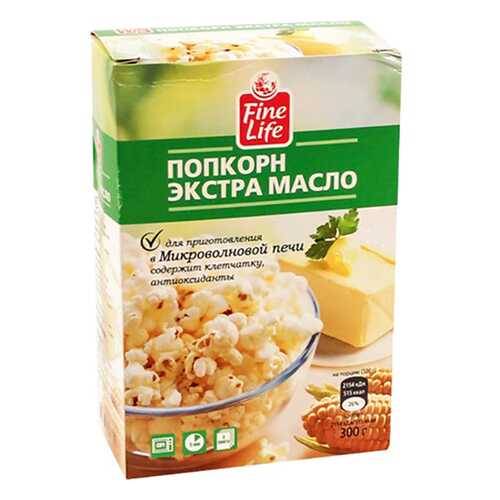 Попкорн Fine Life экстра масло 100 г 3 штуки в Магнолия