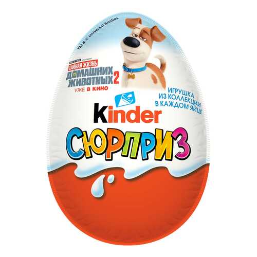 Яйцо Kinder Сюрприз из молочного шоколада с игрушкой Тайная жизнь домашних животных-2 20 г в Магнолия