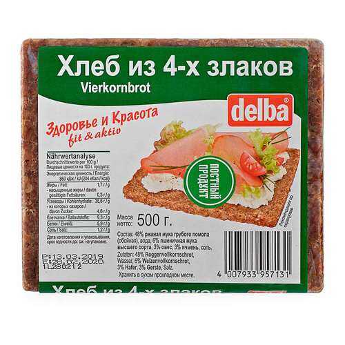 Хлеб Delba из 4-х злаков, 500 гр. в Магнолия