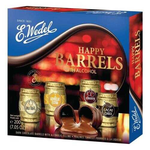 Ассорти шоколадных конфет E.Wedel happy barrels с ликером 200 г в Магнолия