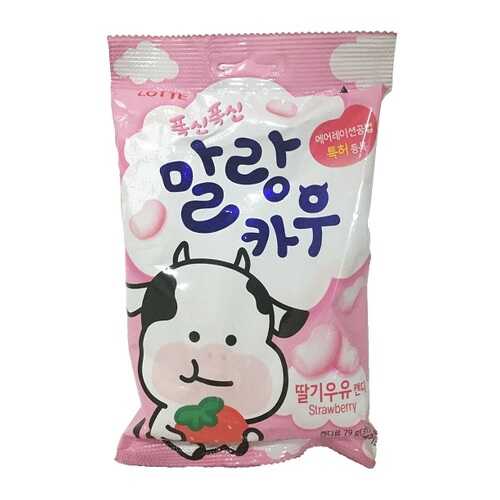 Карамель Лотте Malang Cow Strawberry Milk Лотте 79 г Южная Корея в Магнолия