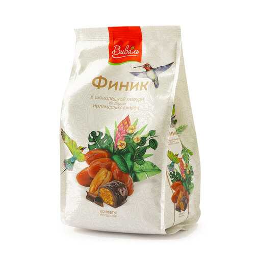 Конфеты Виваль Финик в шоколадной глазури со вкусом ирландских сливок 200г в Магнолия