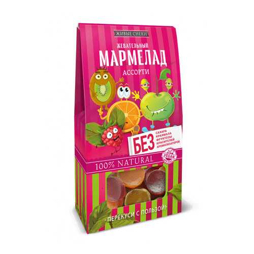 Мармелад Живые снеки Ассорти, 70г. в Магнолия