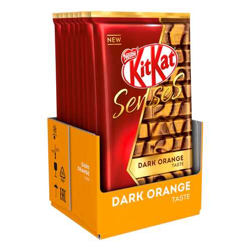 Молочный шоколад и тёмный шоколад KITKAT SENSES DARK ORANGE TASTE, с вафлей 8 шт по 112 гр в Магнолия