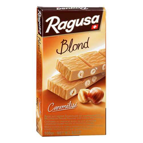 Шоколад белый Ragusa Blond с трюфельной начинкой и целыми лесными орехами 100 г в Магнолия