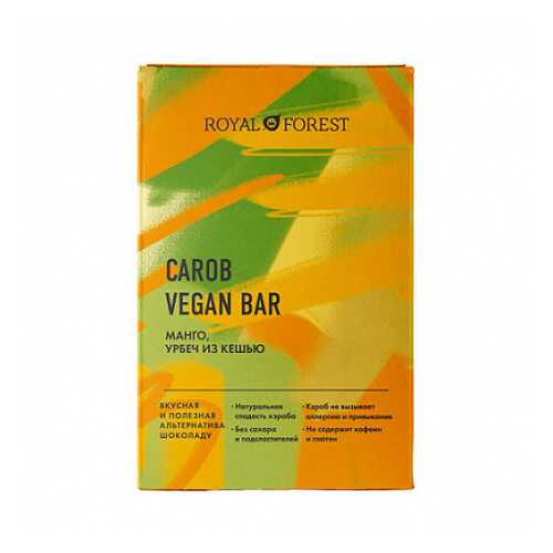 Шоколад Carob Vegan Bar Манго, урбеч из кешью Royal Forest 50 г в Магнолия