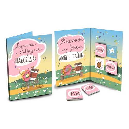 Шоколад Chokocat Лучшие друзья, молочный, открытка, 20 гр в Магнолия