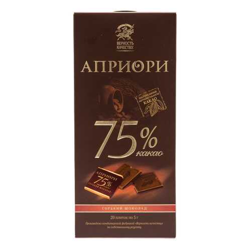 Шоколад горький Верность качеству априори 75% какао 100 г в Магнолия