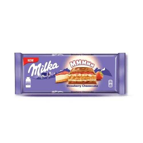 Шоколад Milka Strawberry Cheescake Молочный с клубникой печеньем со вкусом чизкейка 300г в Магнолия