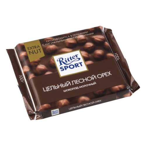 Шоколад молочный Ritter Sport extra nut цельный лесной орех 100 г в Магнолия