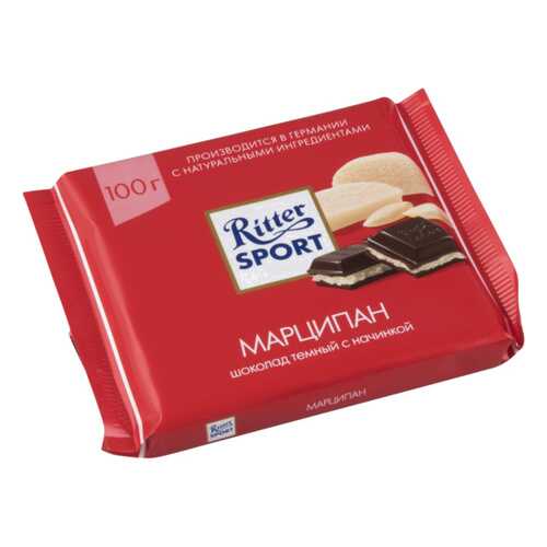Шоколад тёмный Ritter Sport с начинкой марципан 100 г в Магнолия