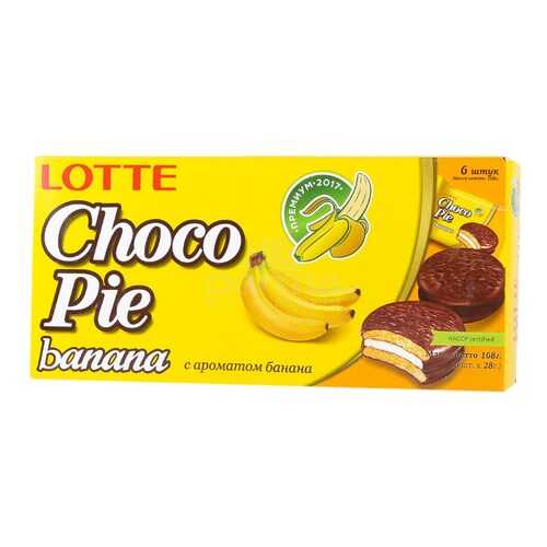 Пирожное Lotte сhoco pie банан глазированное 6 штук 168г в Магнолия
