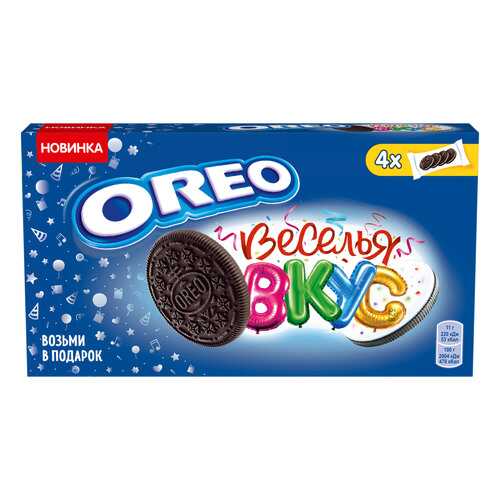 OREO печенье с какао и начинкой карамель/цв посыпка 176г в Магнолия