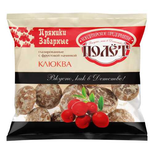 Пряники Полет заварные глазированные с начинкой клюква 300 г в Магнолия