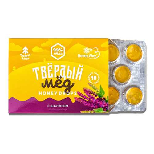 Карамель Твердый мед медовая c шалфеем 30 г в Магнолия