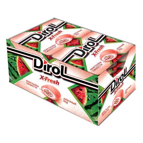 Жевательная резинка Dirol X-Fresh арбузный лед без сахара 12 пачек по 16 г в Магнолия