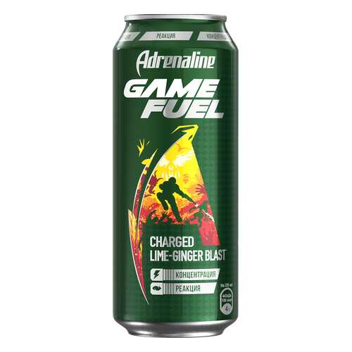 Энергетический напиток Adrenaline game fuel со вкусом имбиря и лайма ж/б 0.449 л в Магнолия