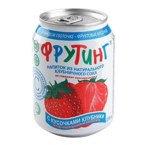 Напиток из клубничного сока Фрутинг с кусочками клубники 238 мл в Магнолия