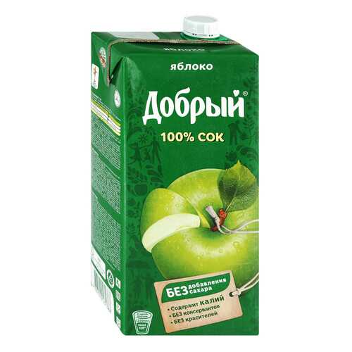 Сок ДОБРЫЙ Яблоко T-Pack 2л*2 шт в Магнолия