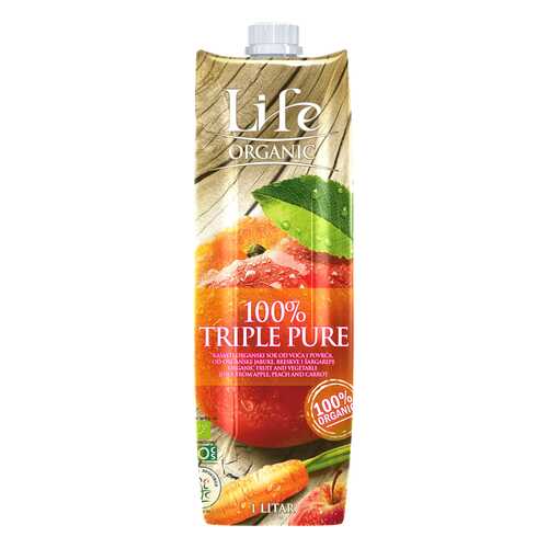 Сок Life premium яблочно-персиковый с добавлением морковного био organic 1 л в Магнолия